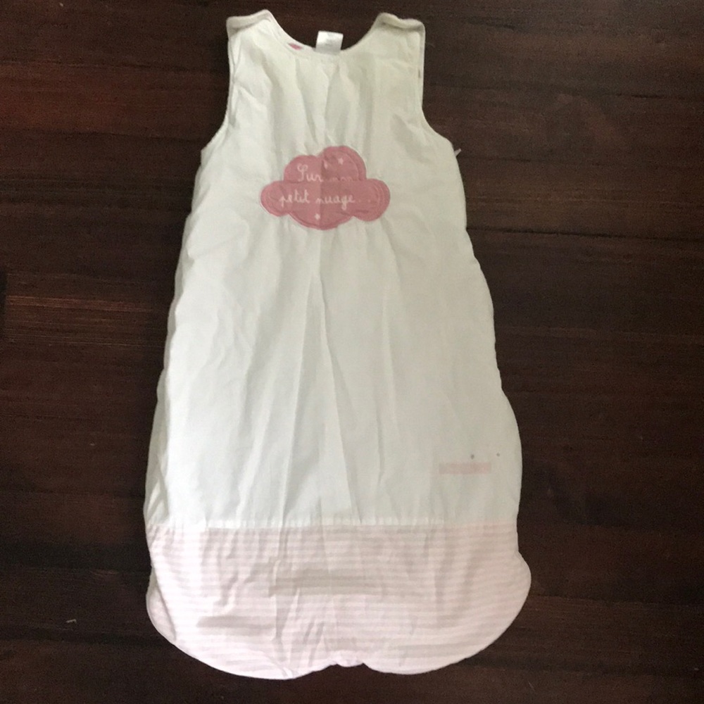 Roomy  baby sleeping bag.